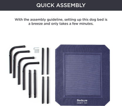 Bedsure Outdoor Elevated Dog Bed Large Sized Dog, Portable Indoor & Outdoor Cooling Raised Cot Pet