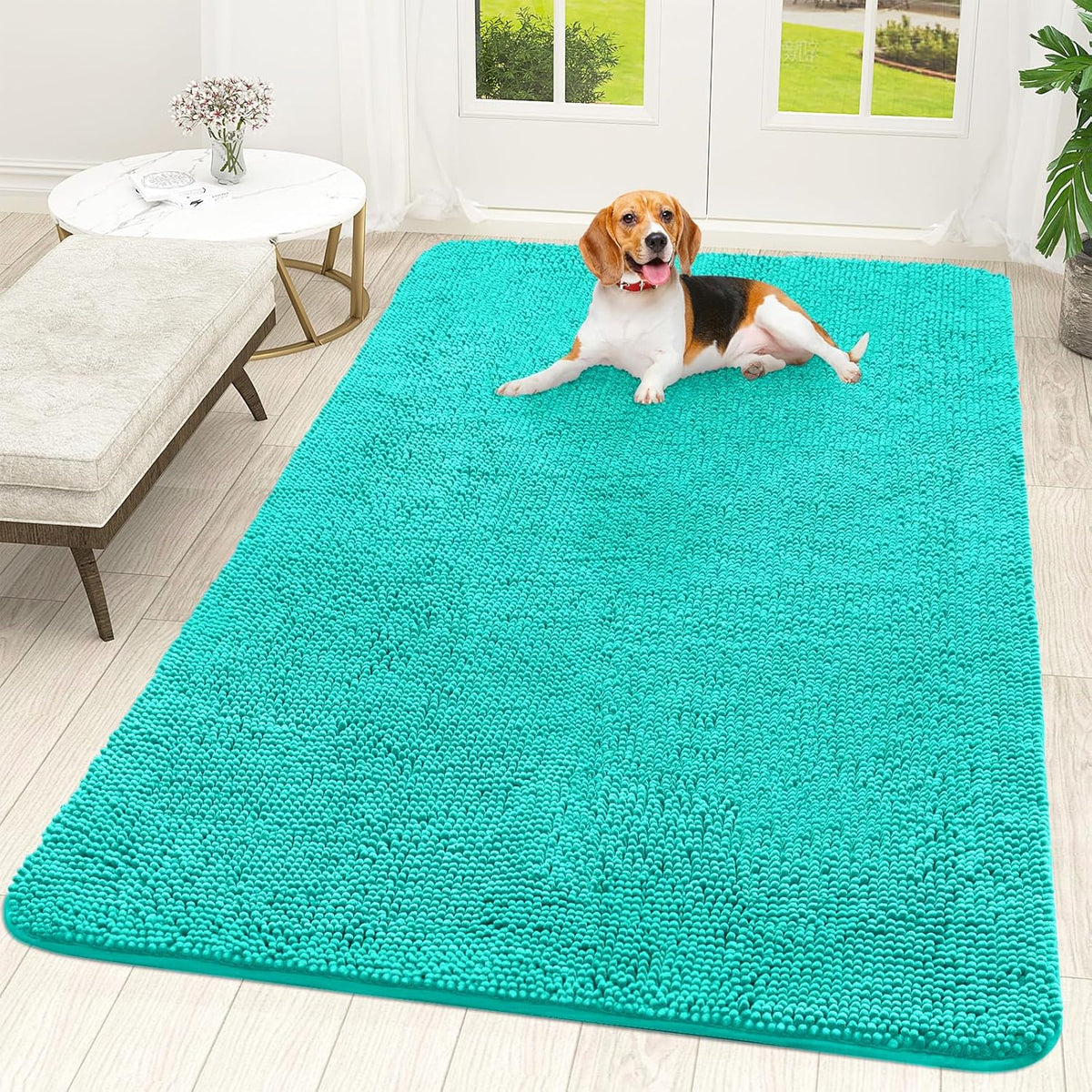 OLANLY Dog Door Mat for Muddy Paws 70x46, Absorbs Moisture and Dirt, Absorbent Non-Slip Washable