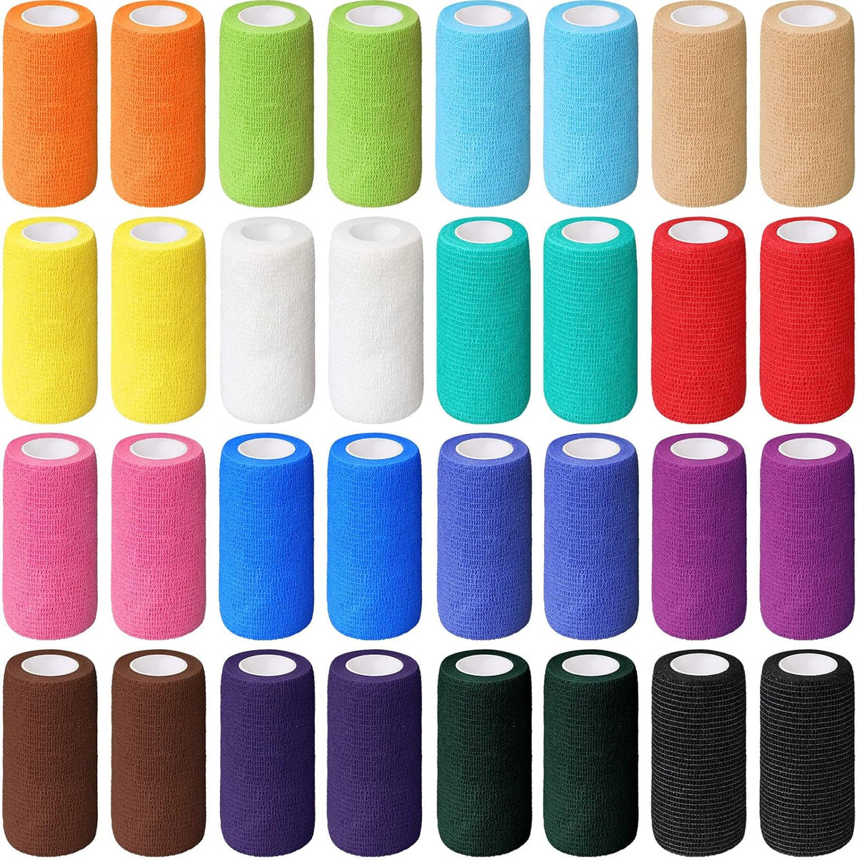 Treela 36 Pcs Self Adherent Bandage 4" X 5 Yard Wrap Breathable Cohesive Bandage Elastic Adhesive
