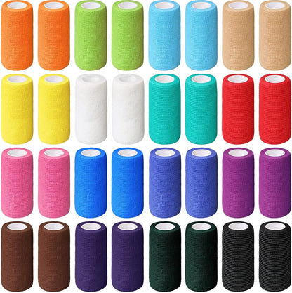 Treela 36 Pcs Self Adherent Bandage 4" X 5 Yard Wrap Breathable Cohesive Bandage Elastic Adhesive