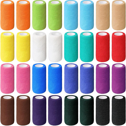 Treela 36 Pcs Self Adherent Bandage 4" X 5 Yard Wrap Breathable Cohesive Bandage Elastic Adhesive