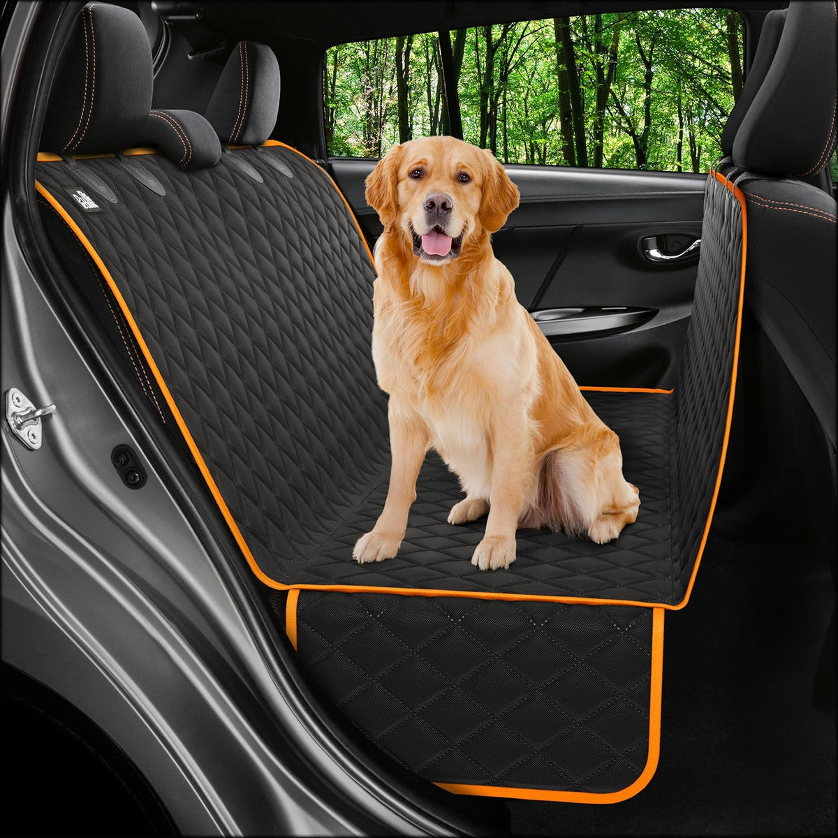 Dog Car Seat Cover for Back Seat, Waterproof Hammock for Car, SUV & Truck, Non-Slip Backseat Cover