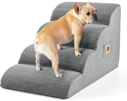 IFNOW Dog Stairs for Small Dogs, 4-Step Sturdy Dog Steps for Bed, Couch, Sofa, Waterproof Pet