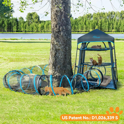 X-Large Catio Outdoor Cat Enclosure,3-Tier Spacious Outdoor Cat Tent for Indoors and