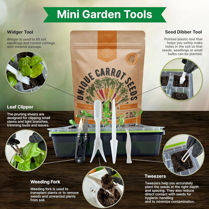 Organo Republic 10 Unique Carrot Seeds Variety Pack - 7,550+ Non-GMO Heirloom Carrot Seeds for