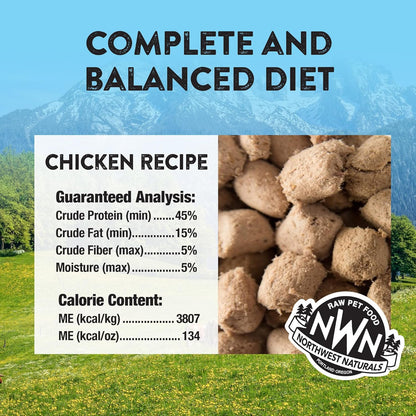 Northwest Naturals Freeze-Dried Chicken Cat & Kitten Food – Bite-Sized Nibbles – Healthy, Limited