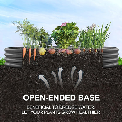 Land Guard 6×3×1 ft Galvanized Raised Garden Bed Kit， Raised Garden Boxes Outdoor, Oval Metal