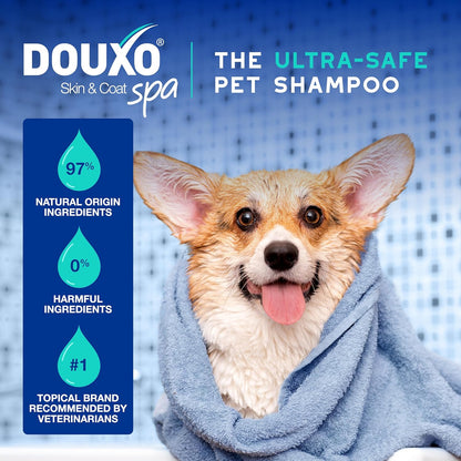 DOUXO® Skin & Coat SPA - Ultra-Safe Odor Control Dog Shampoo for Smelly Dogs, 16 fl oz, Cleans and
