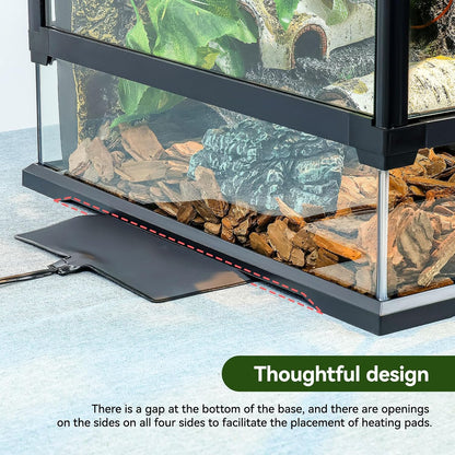 Glass Reptile Tank Front Opening Terrarium Suitable for Leopard Geckos, Snakes, Tree Frogs