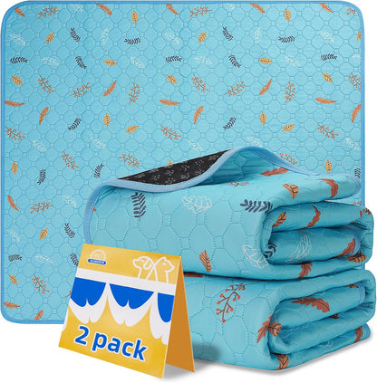 Sunheir Washable Pee Pads for Dogs - 2-Pack Thick Heavy-Absorbency Reusable Pee Pads Prevent
