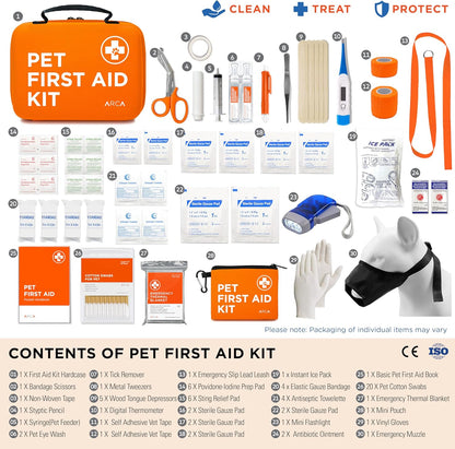 Cat & Dog First Aid Kit for Car - Pet Emergency Kit for Home Office Travel – Dog Camping Essentials