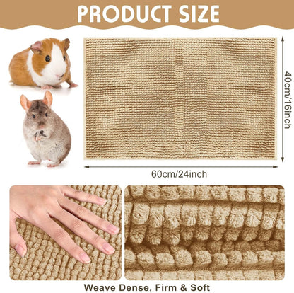 Amylove 4 Pcs Guinea Pig Cage Liner Guinea Pig Bedding Washable Fleece Pee Pads Reusable Small