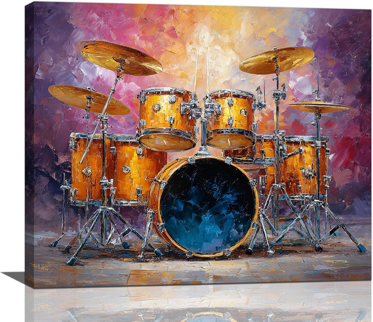 Music Wall Art Graffiti Musical Instruments Canvas Wall Decor Drum Pictures Painting Print Artwork
