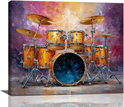 Music Wall Art Graffiti Musical Instruments Canvas Wall Decor Drum Pictures Painting Print Artwork