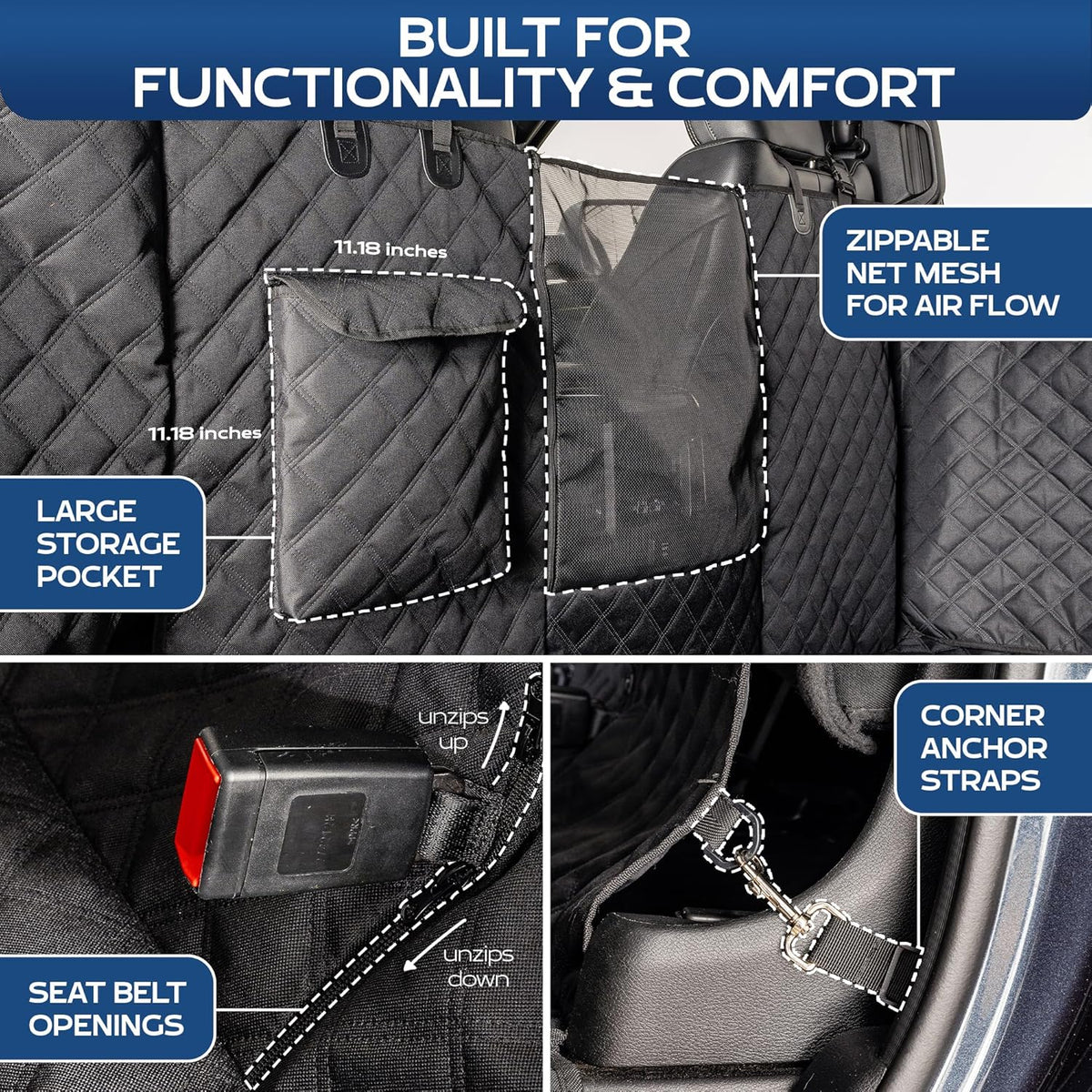 XL Floor Cover with Door Protection, 2025 Black – As Seen on Shark Tank – Fits Full‑Size Crew Cab
