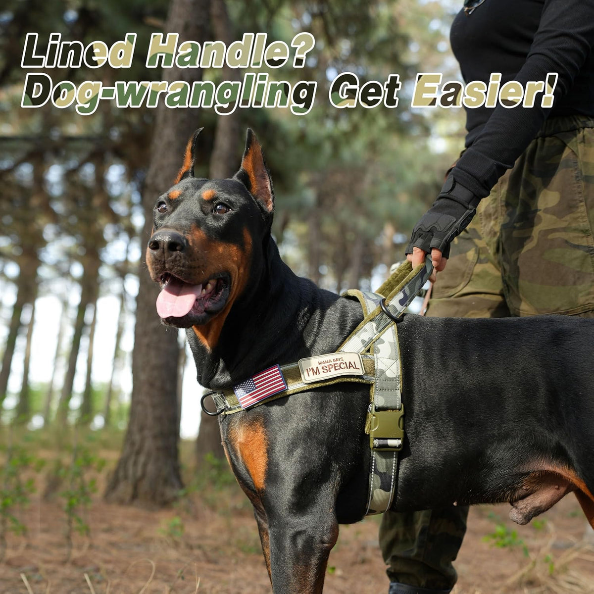Forestpaw No Pull Dog Harness - Soft Flannel Padded Tactical Dog Vest Harness with Quick Release