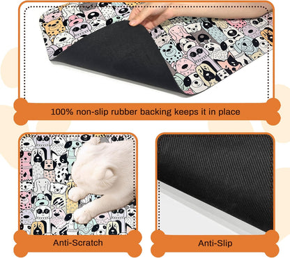 Pet Feeding Mat for Floors Waterproof Dog Mat for Food and Water Absorbent Quick Dry Non Slip mat