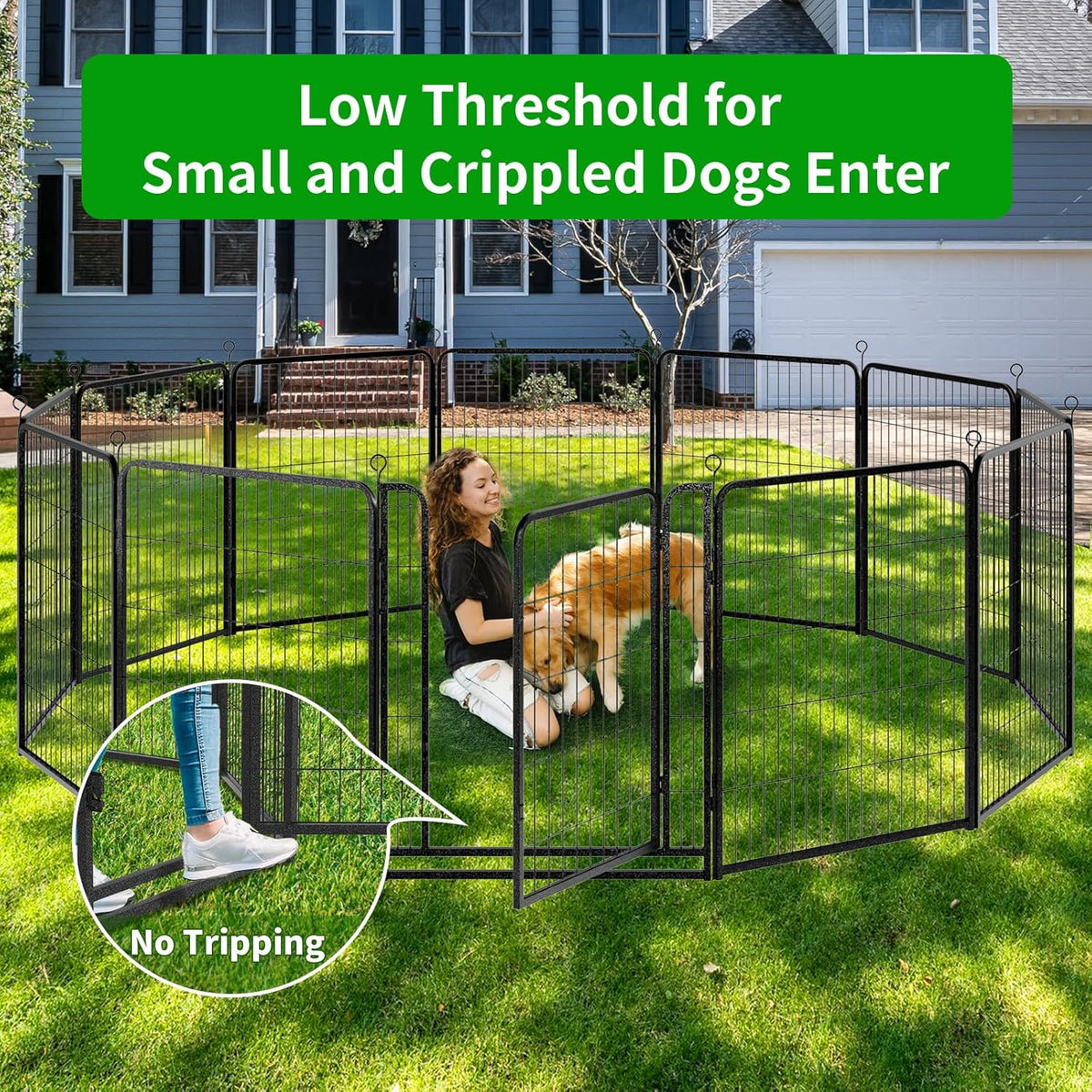Dog Playpen Outdoor Extra Wide 24 Panels Heavy Duty Dog Fence 40" Height Anti-Rust with Doors
