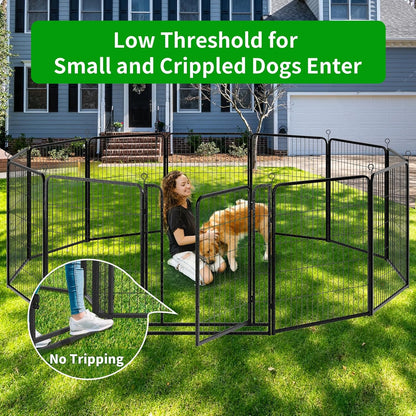 Dog Playpen Outdoor Extra Wide 24 Panels Heavy Duty Dog Fence 40" Height Anti-Rust with Doors