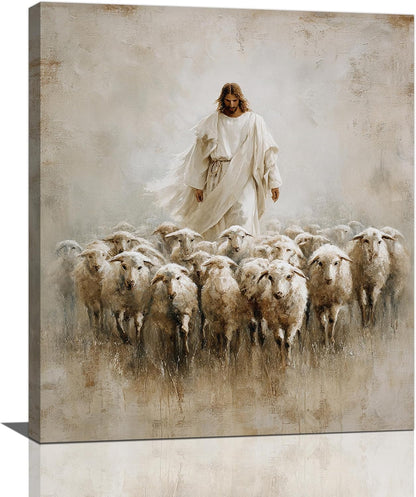 Jesus and Lamb Wall Art Christian Jesus Lamb Canvas Wall Decor Christ Religious Pictures painting
