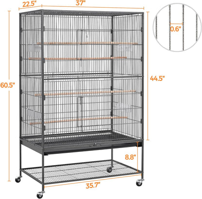 Yaheetech 60.5inch Extra Large Bird Cage Metal Parrot Cage Flight Cage for Cockatiels African Grey