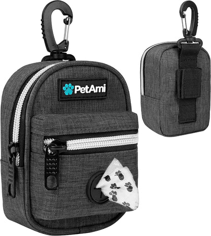 PetAmi Dog Poop Bag Holder for Leash, Dog Pet Waste Bag Dispenser For Poop With Clip, Doggy Puppy