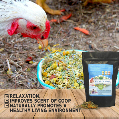 Nesting Herbs for Backyard Chickens 8 pounds - Scent of Spring - Keep Laying Hens Happy, Healthy