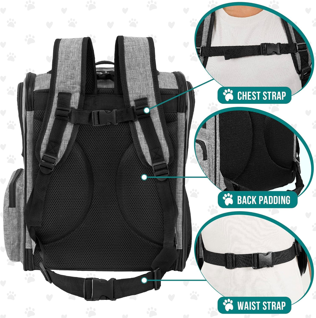 PetAmi Dog Backpack Carrier for Small Large Cat, Pet, Puppies, Ventilated Pet Hiking Backpack