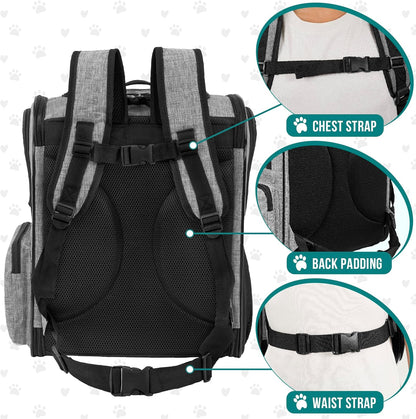 PetAmi Dog Backpack Carrier for Small Large Cat, Pet, Puppies, Ventilated Pet Hiking Backpack