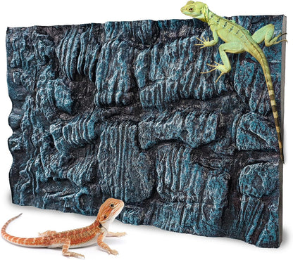 17.7x11.8in Rock Terrarium Background,3D Reptile Tank Background Board,Amphibian Stereo Backdrop