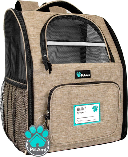 PetAmi Dog Backpack Carrier for Small Large Cat, Pet, Puppy, Ventilated Pet Hiking Backpack Travel