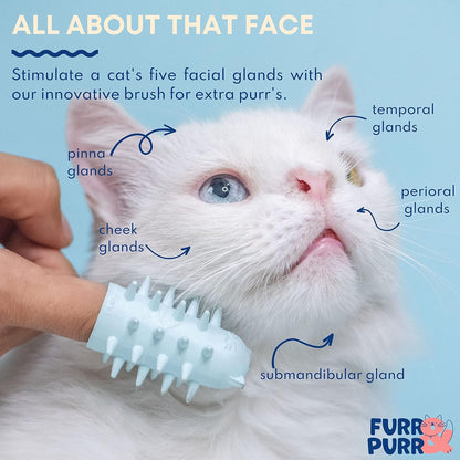 Furr&Purr Cat Brush Set for Indoor Cats - Grooming Tools: Face Scratcher, Calming Massager, and