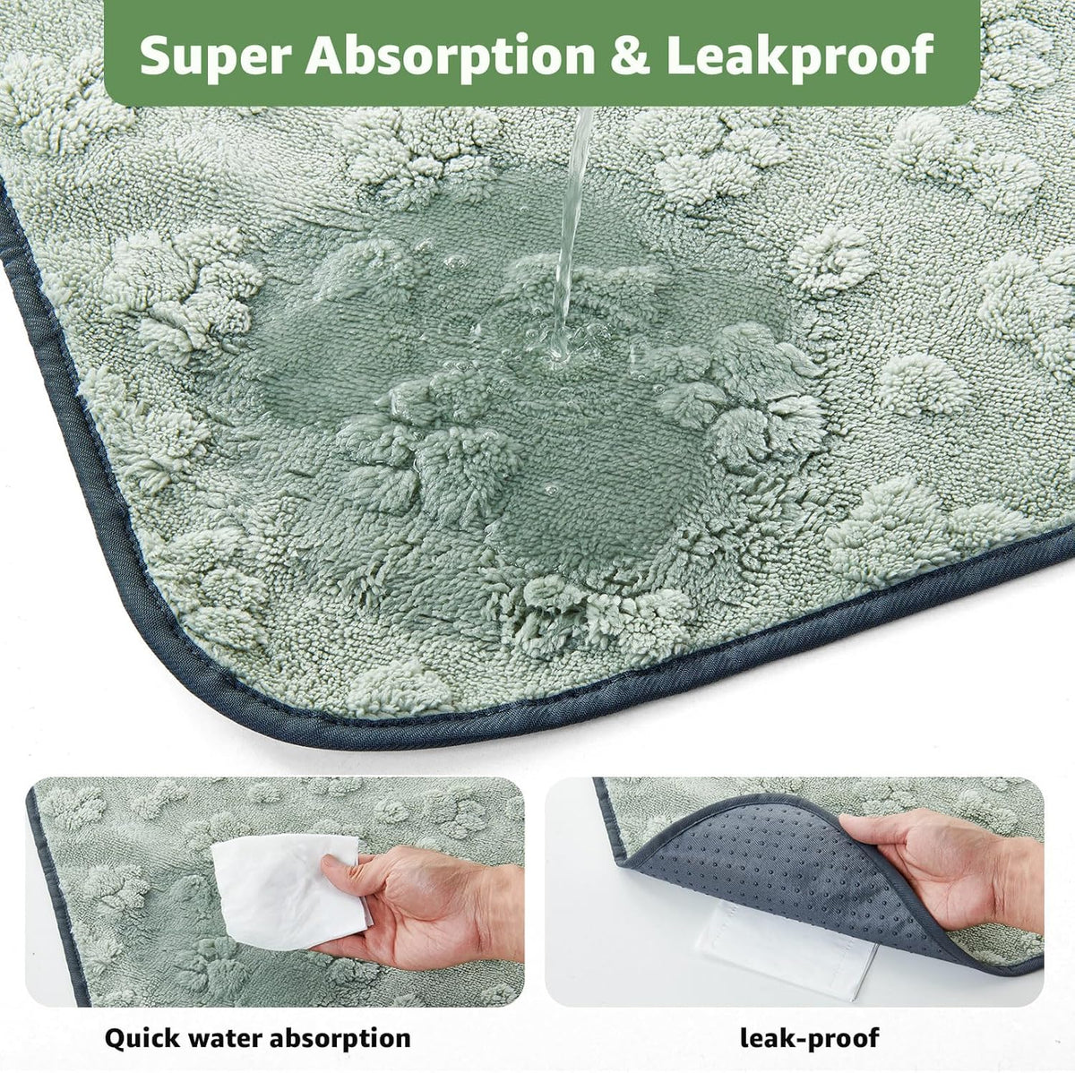 LOOBANI Washable Pee Pads for Dogs: 2 Pack Super Absorbent Reusable Puppy Pads, Leakproof and