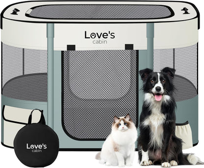 Love's cabin Pet Puppy Dog Playpen, Small Dog Tent Crates Cage Indoor/Outdoor, Portable Exercise