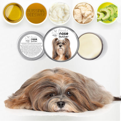 The Blissful Dog Lhasa Apso Nose Butter for Dry, Cracked Skin, Lick-Safe Dog Nose Balm with