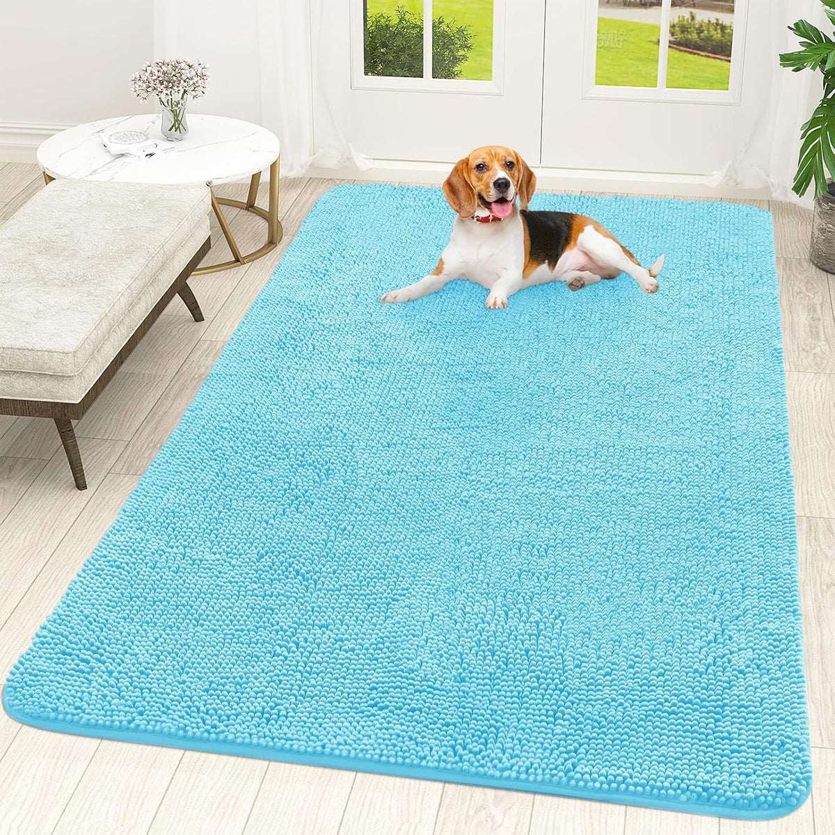 OLANLY Dog Door Mat for Muddy Paws 70x46, Absorbs Moisture and Dirt, Absorbent Non-Slip Washable