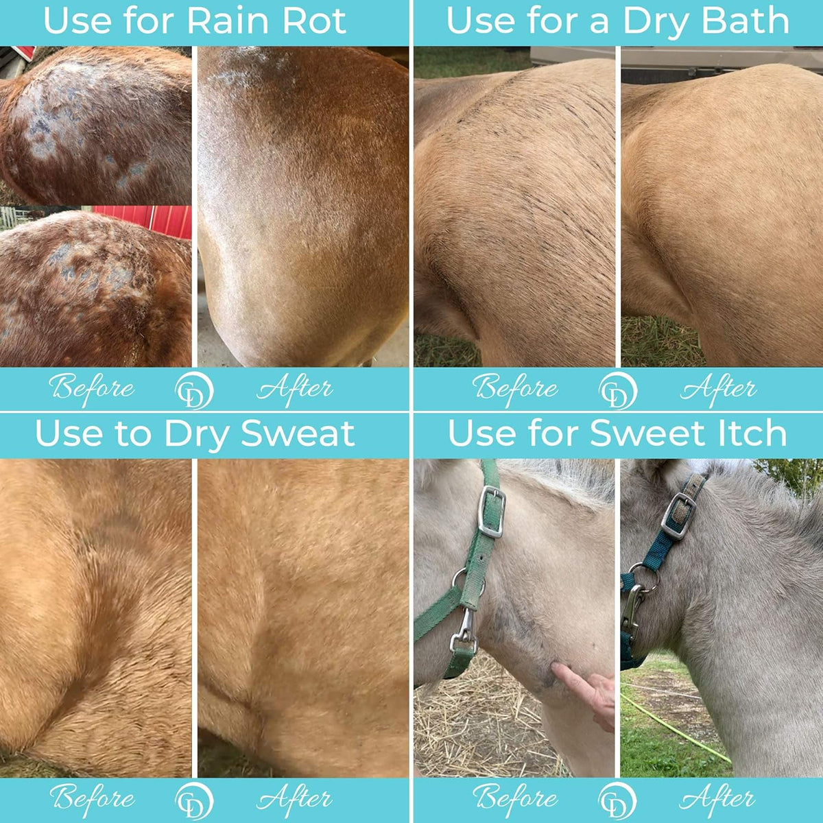 Coat Defense Daily Preventative Powder for Horses - Safe & Effective Equine Sweet Itch, Skin Funk