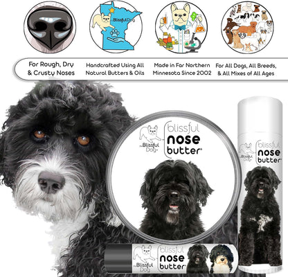 The Blissful Dog Portuguese Water Dog Unscented Nose Butter - Dog Nose Butter, 1 Ounce