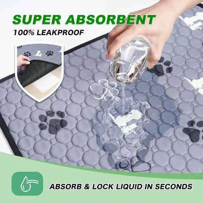 Washable Pee Pads for Dogs Mat, 2 Pack Absorbent Reusable Training Dog Pads Pet Puppy Pads