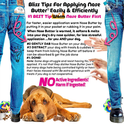 The Blissful Dog Bloodhound Nose Butter for Dry, Cracked Skin, Lick-Safe Dog Nose Balm with