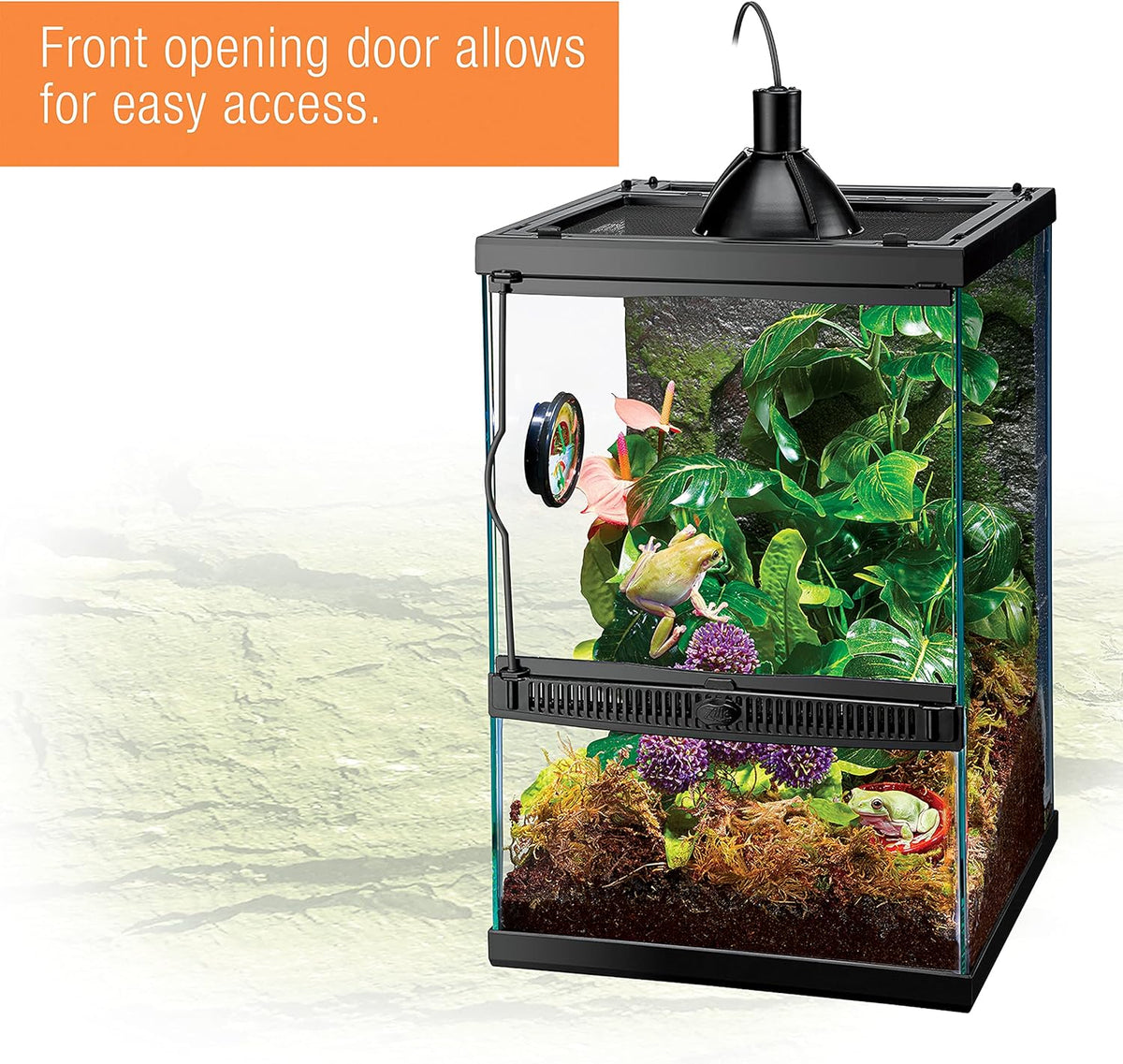 Zilla 11 Gallon Glass Tropical Vertical Habitat Starter Kit for Small Tree Dwelling Reptiles &