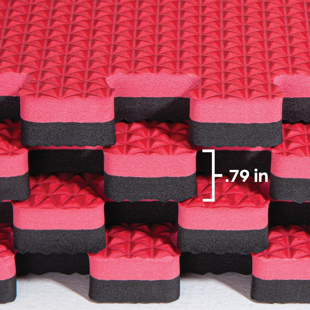 Norsk Reversible Gym Exercise Mats 3/4" Thick EVA Interlocking Foam Tiles, Perfect Home Gym