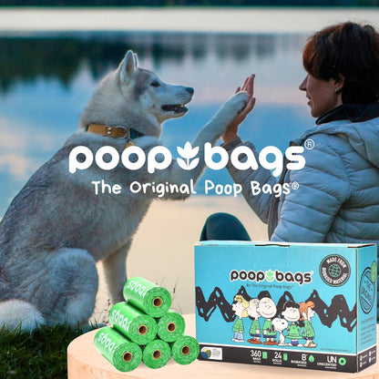 The Original Poop Bags® 38% USDA Biobased Pet Waste Bags, Peanuts Design, Leak-Resistant & Durable