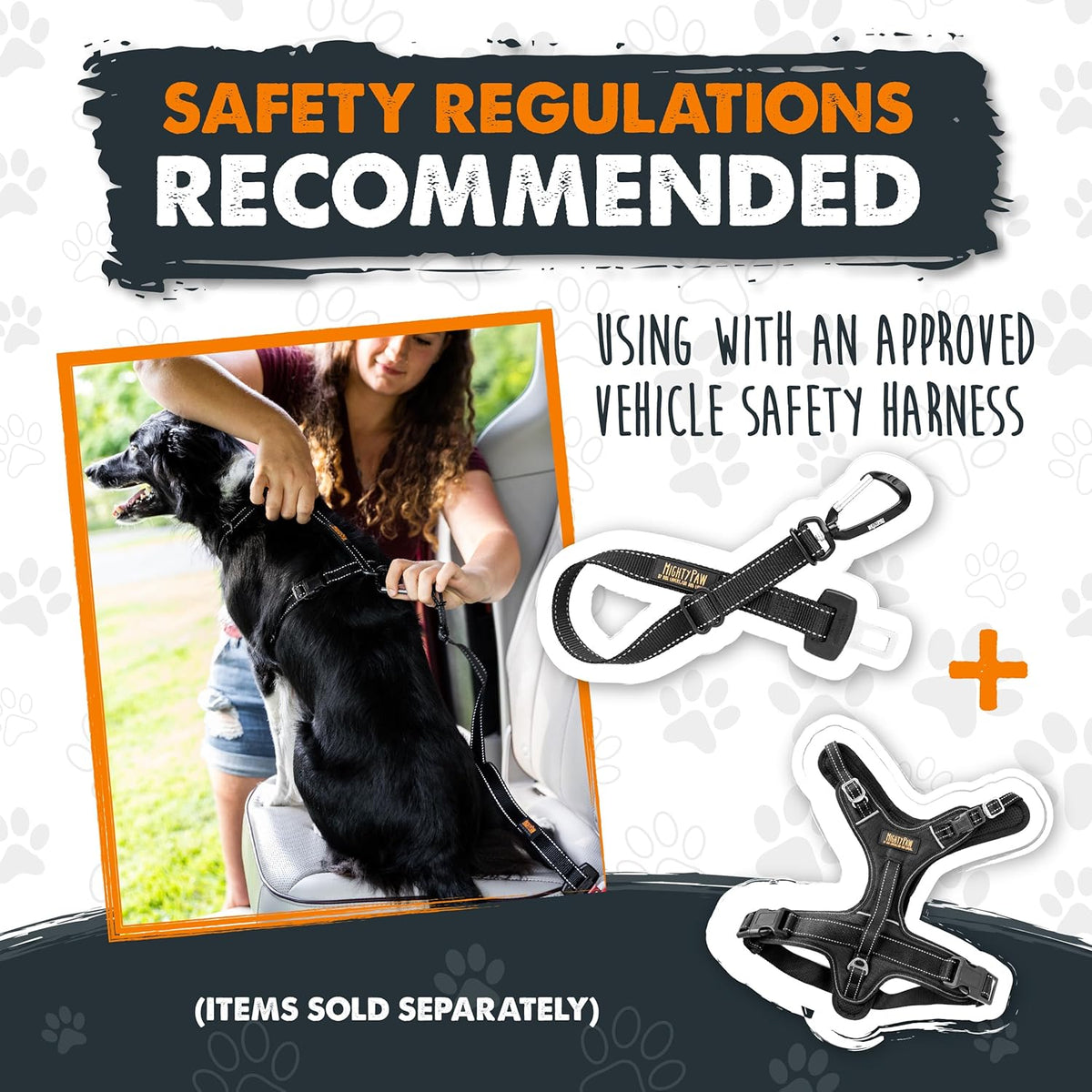 Mighty Paw Dog Seat Belt for Car - Safe Distraction Free Driving, Heavy-Duty Design with Aviation