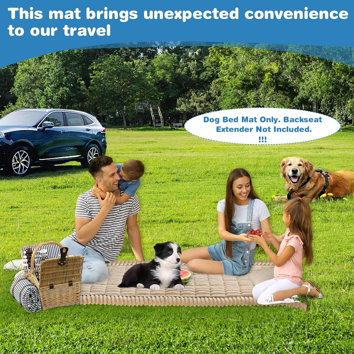 VClife Dog Bed Mat for Car, Anti Slip Pet Bed Travel Pad Comfortable Furry Dog Car Seat Cover for
