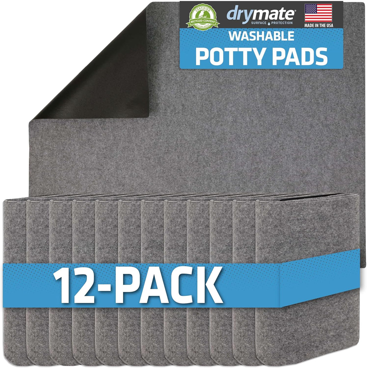 Drymate 12-Pack Washable Pee Pads for Dogs (29x36), Waterproof, Absorbent, Slip-Resistant, Reusable