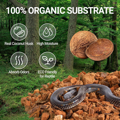 REPTI ZOO 72 Quart Reptiles Coconut Chip Substrate, Coco Husk Reptiles Bedding for Ball Python