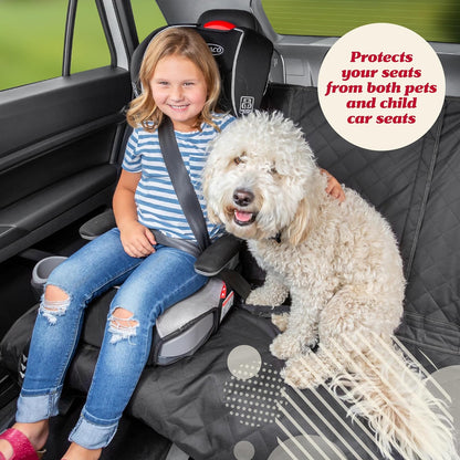 Lusso Gear Dog Car Seat Cover for Back Seat - 100% Waterproof - Full Protection from Mud