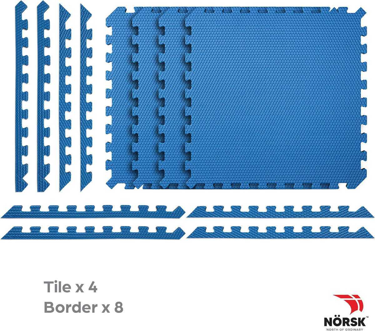 Norsk Reversible Gym Exercise Mats 3/4" Thick EVA Interlocking Foam Tiles, Perfect Home Gym