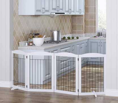 Spirich Free Standing Foldable Wire Pet Gate for Dogs, 80 inches Extra Wide, 30 inches Tall 4